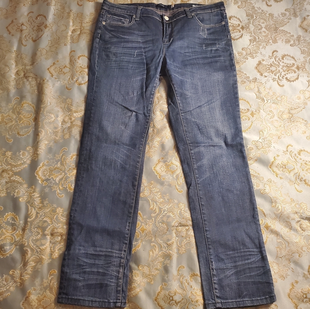 Vigoss Mid Rise Skinny Fit Straight Leg Jeans, 13, Blue